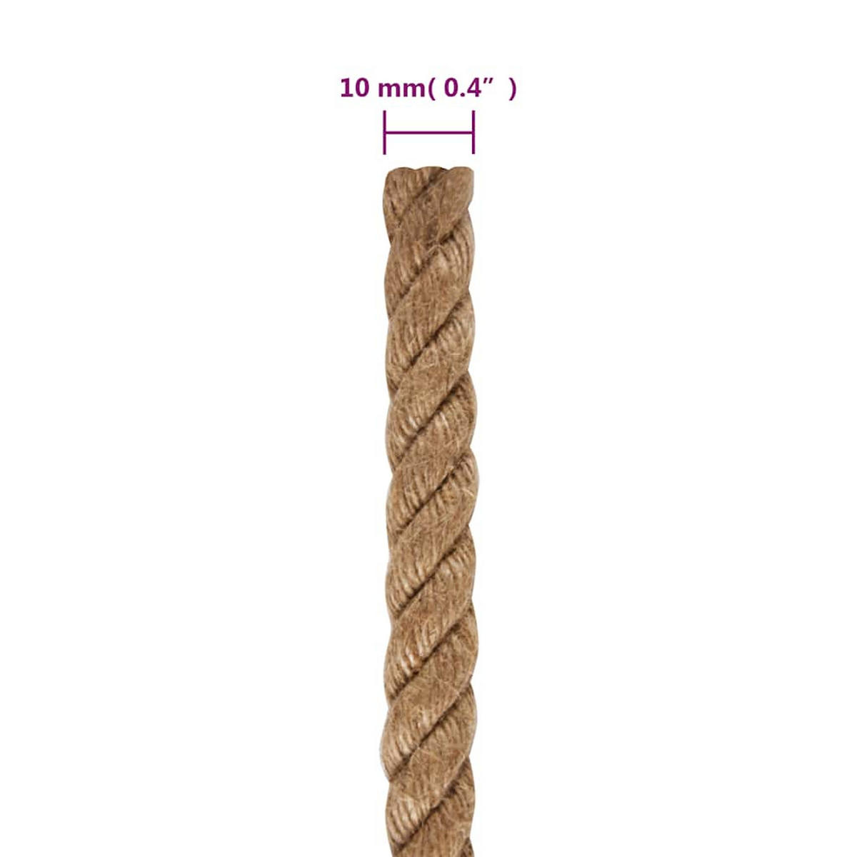 SEIL 100% Jute 10 Mm 100 M - Braun, Naturmaterialien (10000/1/1cm) - vidaXL
