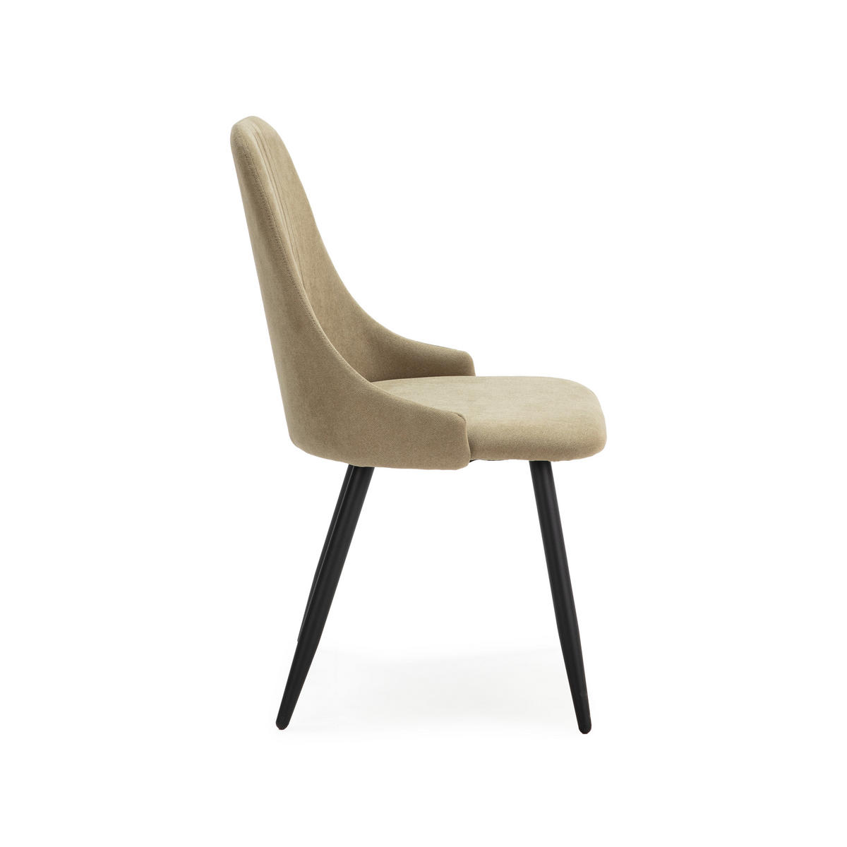 ESSZIMMERSTUHL Mani Schwarz 50/57/47 cm 4er-Set - Sandfarben, Textil (57/47/50cm) - Calicosy