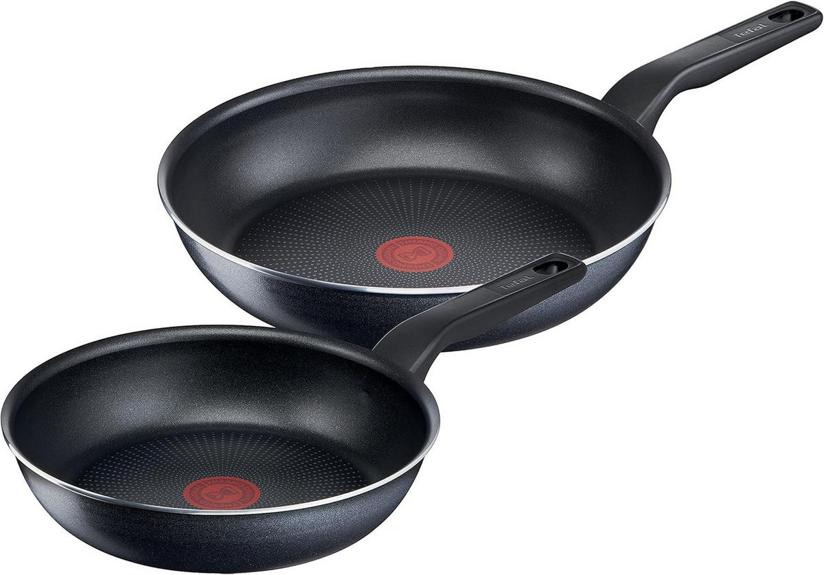 PFANNEN-SET C38590 XL Force Schwarz 2-Teilig - Schwarz, Keramik/Metall - Tefal