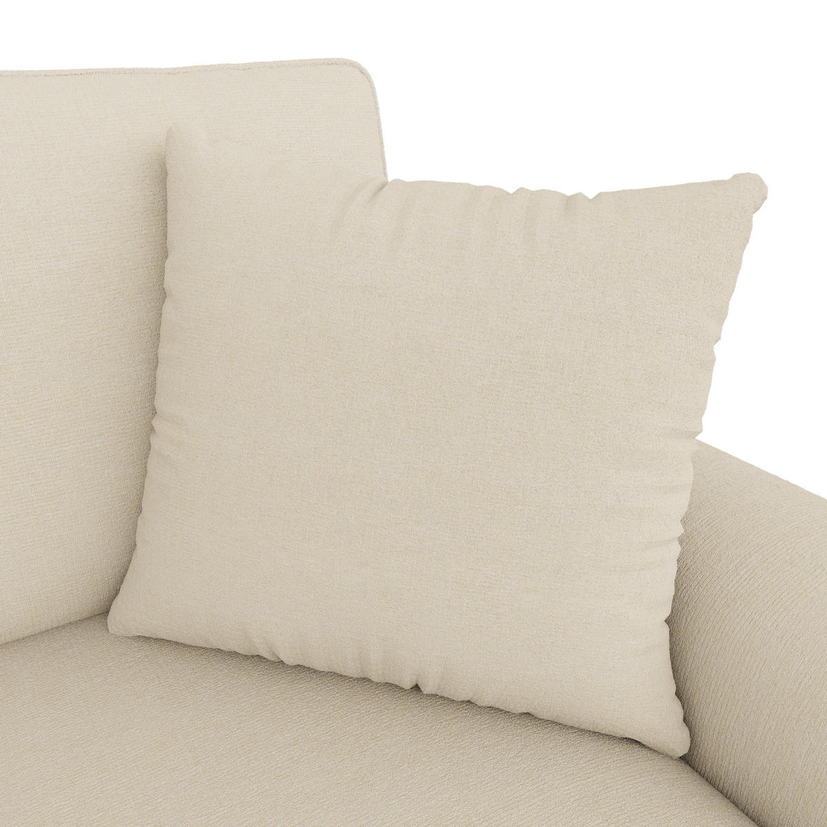 ECKSOFA L Form 3-Sitzer Chenille Stauraum Getränkehalter Beige 280cm - Beige, Textil (280/136cm) - FLIEKS