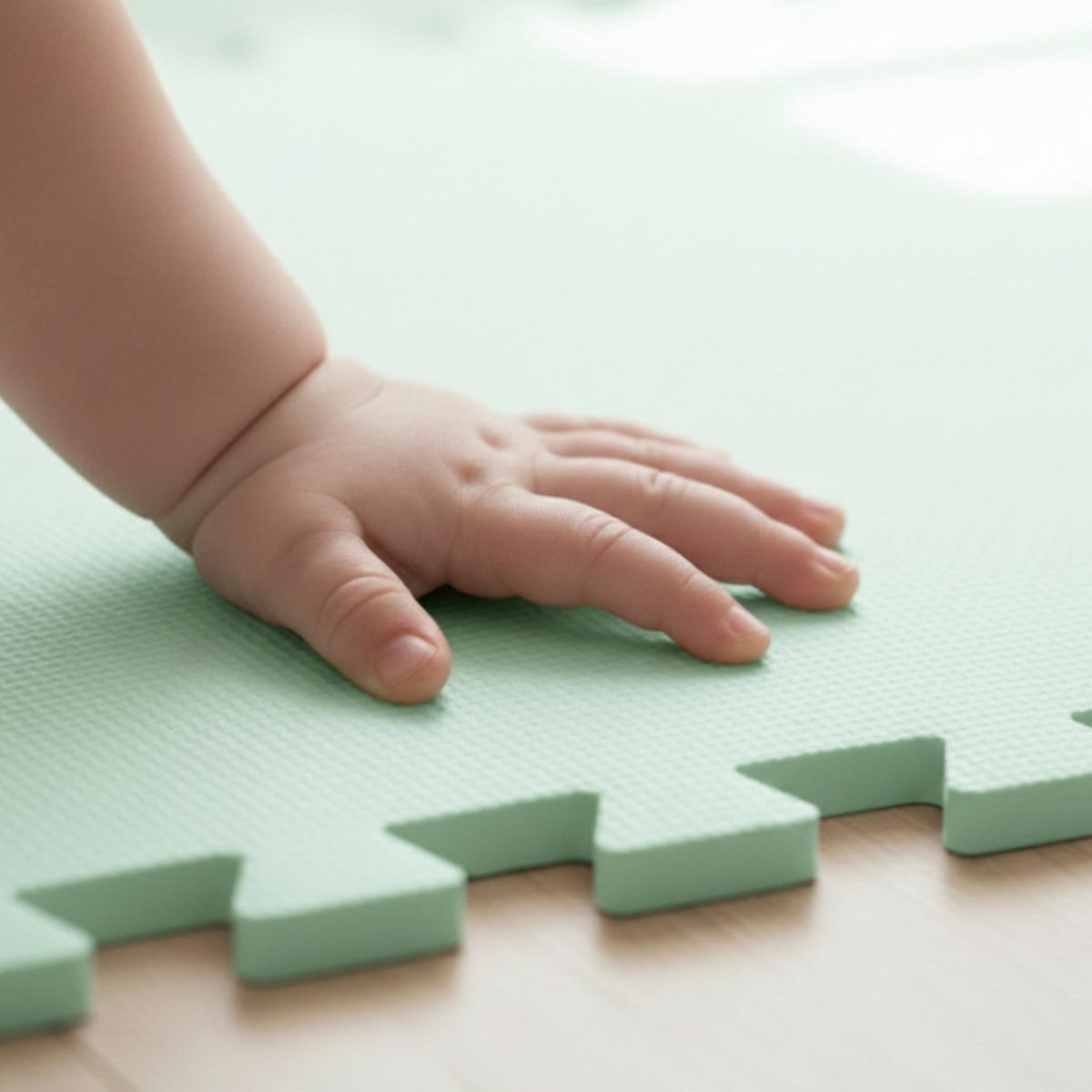 SPIELMATTE ab Null - 180/90/1 cm Puzzlematte Mint/weiß - Multicolor, Kunststoff (30/30cm) - Littletom