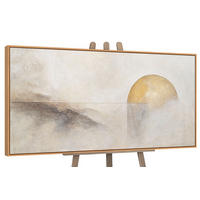GEMÄLDE Horizontlinie Schattenfugenrahmen Eichefarben 140x70 cm - Eichefarben, Holz (140/70cm) - YS-art gallery