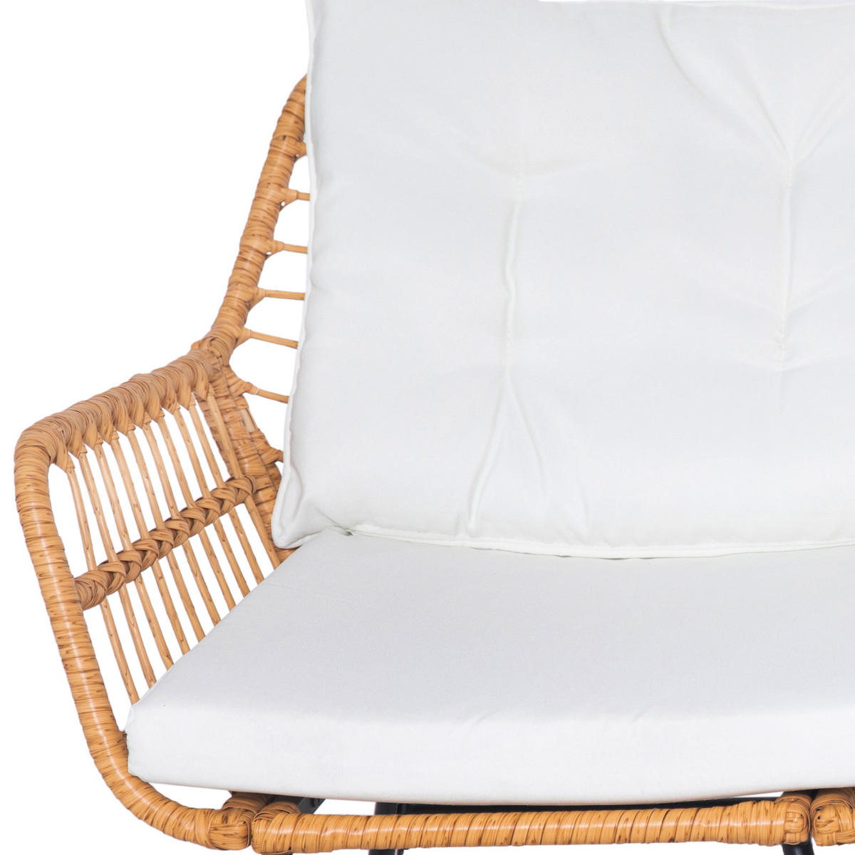 BALKONSET 3-teilig aus Rattan, natur - Naturfarben, Kunststoff - SVITA