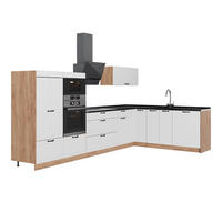 KUHINJA U OBLIKU SLOVA L Fame-Line, Bijela Seoska/Hrast zlatnog tona, 347 x 207 cm, RP Antracit - bijela/hrast medunac, drvni materijal (347/153.6/60cm) - Vicco
