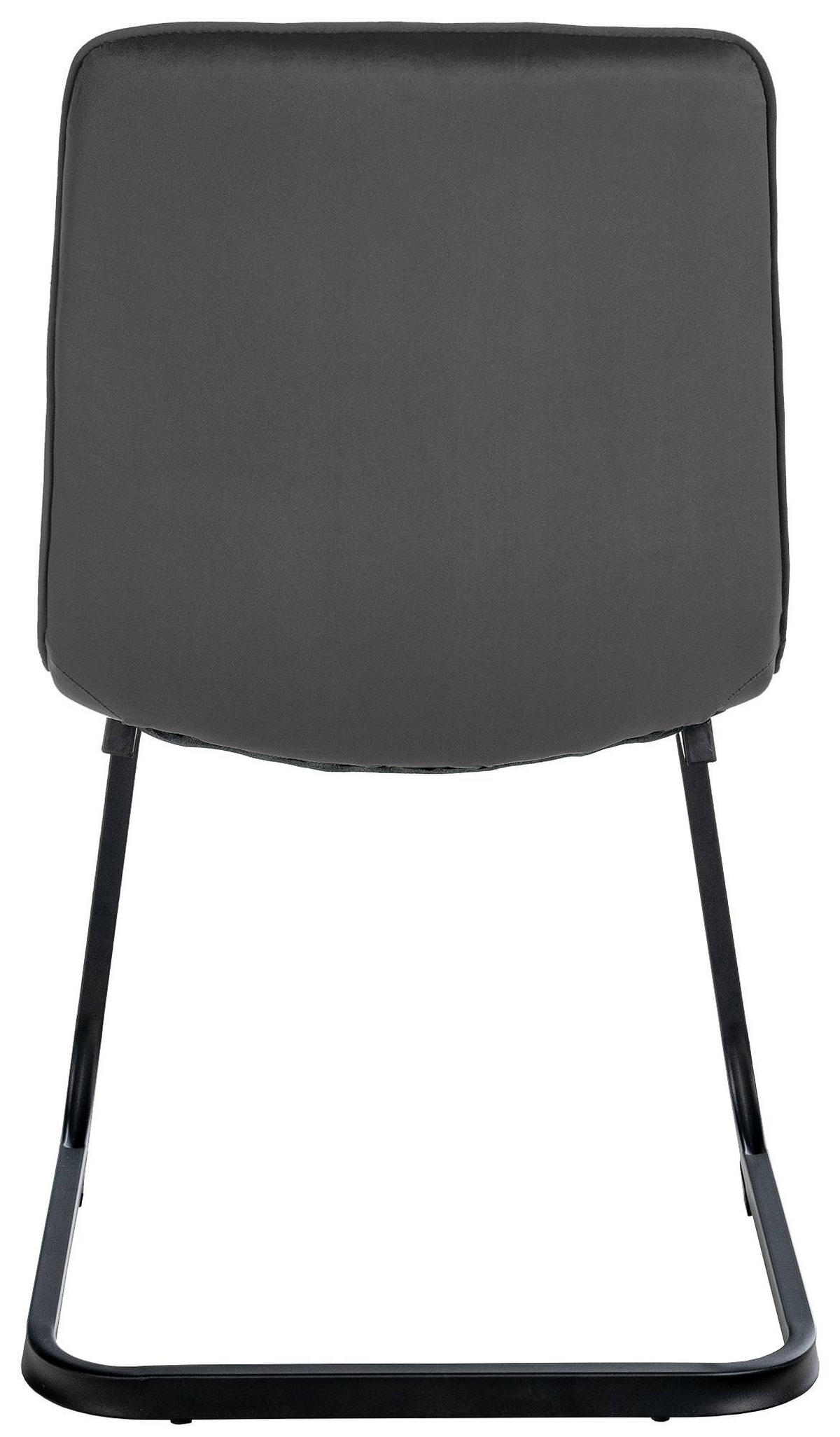 SCHWINGSTUHL 2er Set Samt schwarz - Schwarz, Textil/Metall (47/87/58cm) - CLP