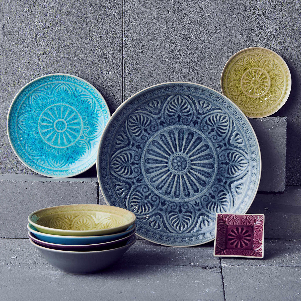 TELLER Sumatra - Türkis, Keramik (25/25/3cm) - Butlers