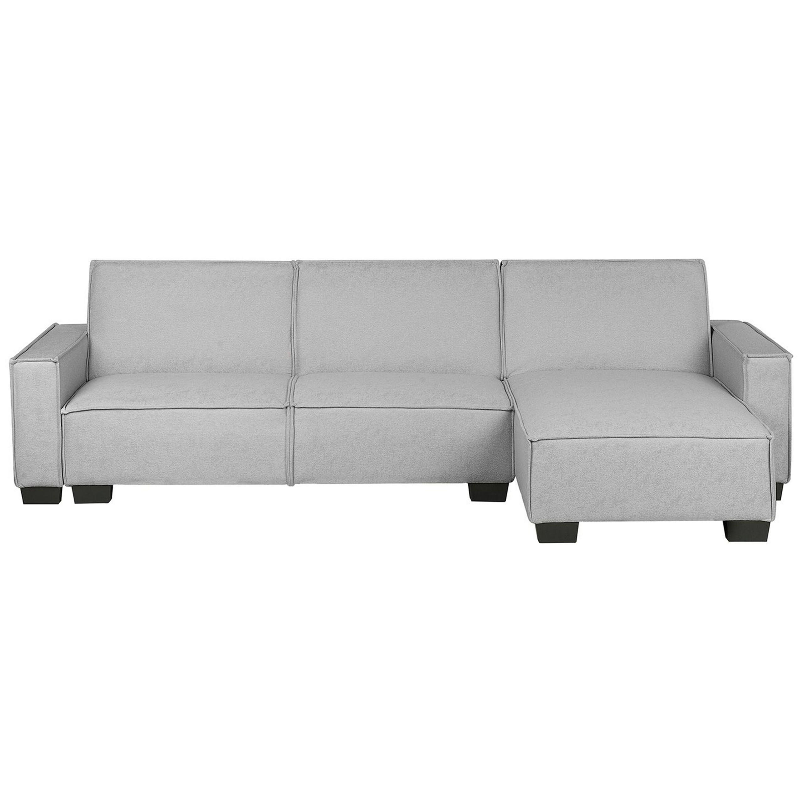 ECKSOFA Polsterbezug Hellgrau rechtsseitig Romedal - Hellgrau, Textil (290/173cm) - Beliani