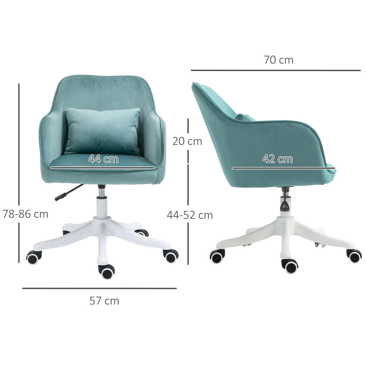 DREHSTUHL 57/70/78-86 cm grün aus Schaumstoff mit Vibrationsmassage - Grün, Kunststoff (70/86/57cm) - OKWISH