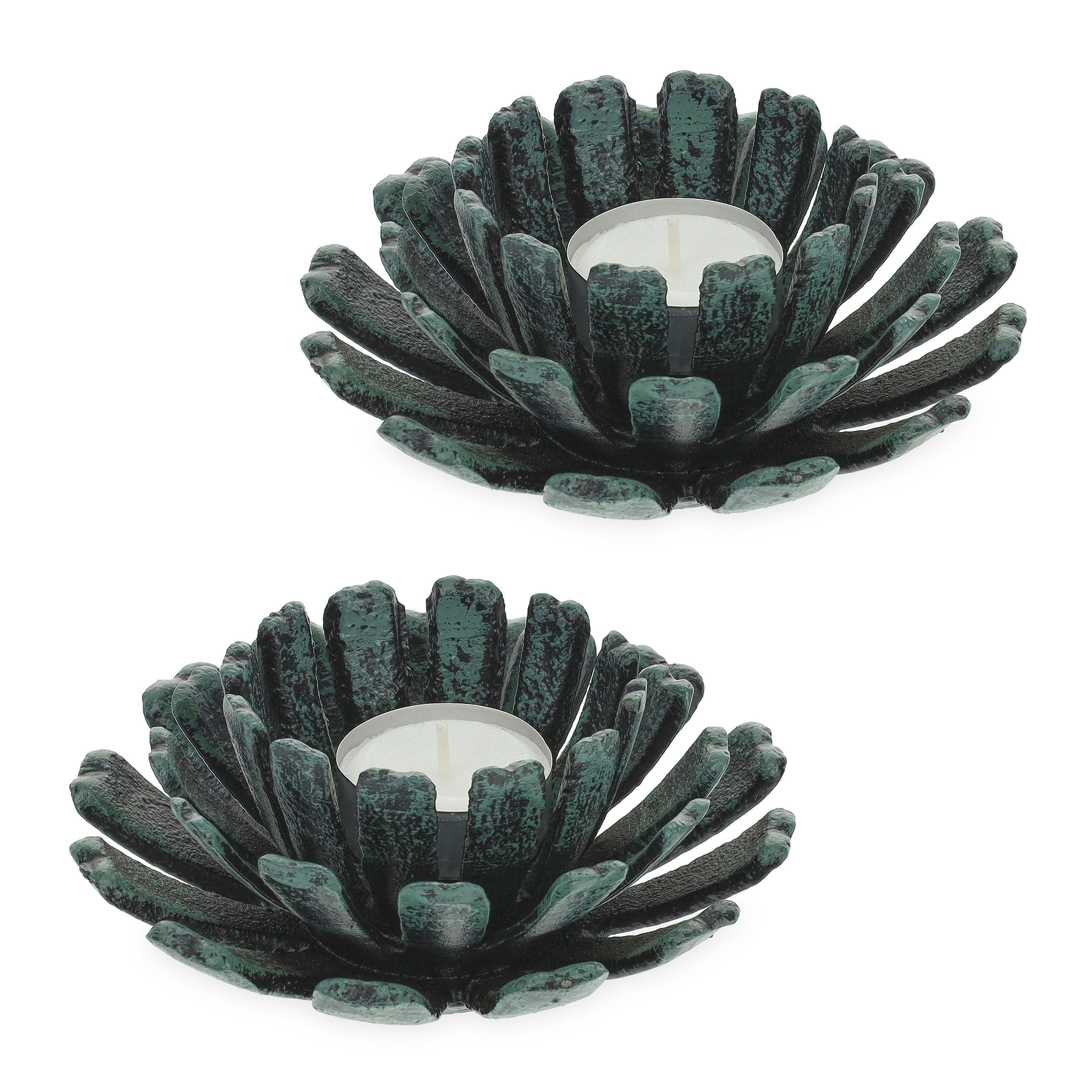 2XTEELICHTHALTER - Multicolor, Metall (6cm) - Relaxdays