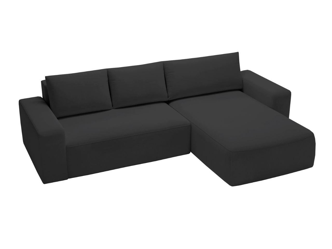 ECKSOFA Tazones Schwarz Rechts - Schwarz, Holz/Kunststoff (250/165cm) - Graingold