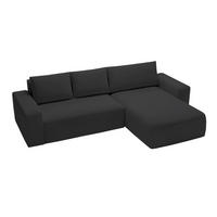 ECKSOFA Tazones Schwarz Rechts - Schwarz, Holz/Kunststoff (250/165cm) - Graingold