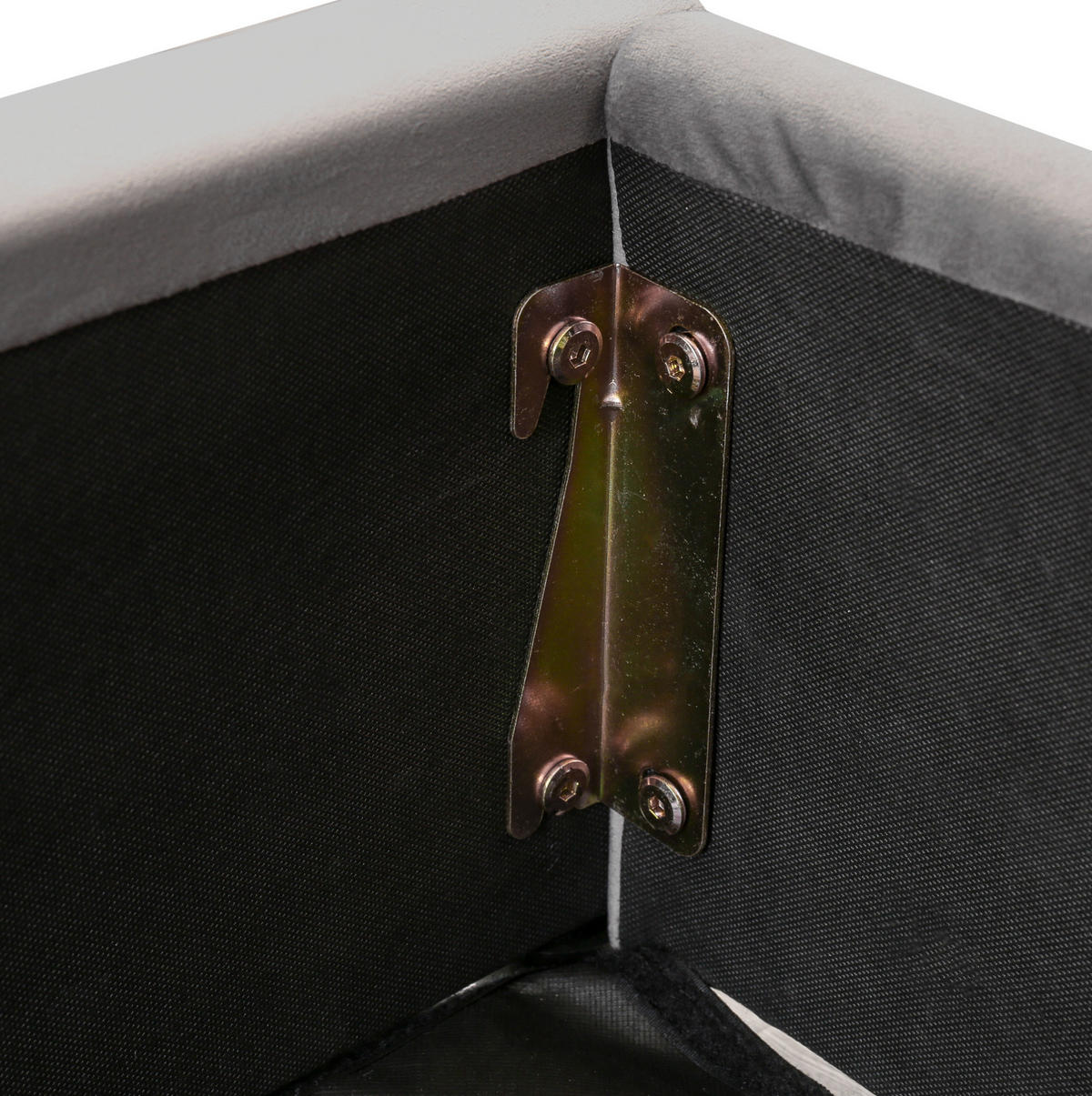 POLSTERBETT 180/200 cm grau aus Samt mit Bettkasten - Grau, Textil (180/200cm) - OKMYHOME