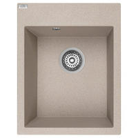 EINBAUSPÜLE Monchichi Beige, Einzelbecken, 50/39/20,5 cm - Beige, Stein (50/20.5/39cm) - bad land