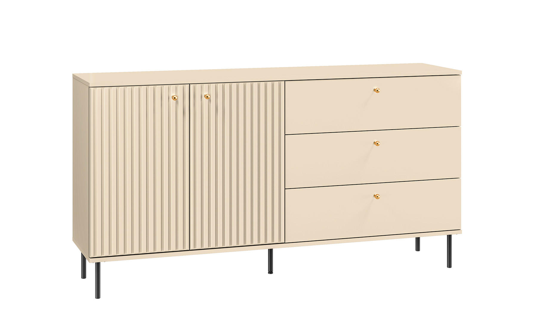 SIDEBOARD Sophie kaschmir matt 160 / 40 / 85cm - Kaschmir/Beige, Holz/Holzwerkstoff (160/85/40cm) - Feldmann-Wohnen