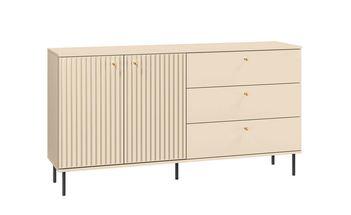 SIDEBOARD Sophie kaschmir matt 160 / 40 / 85cm - Kaschmir/Beige, Holz/Holzwerkstoff (160/85/40cm) - Feldmann-Wohnen