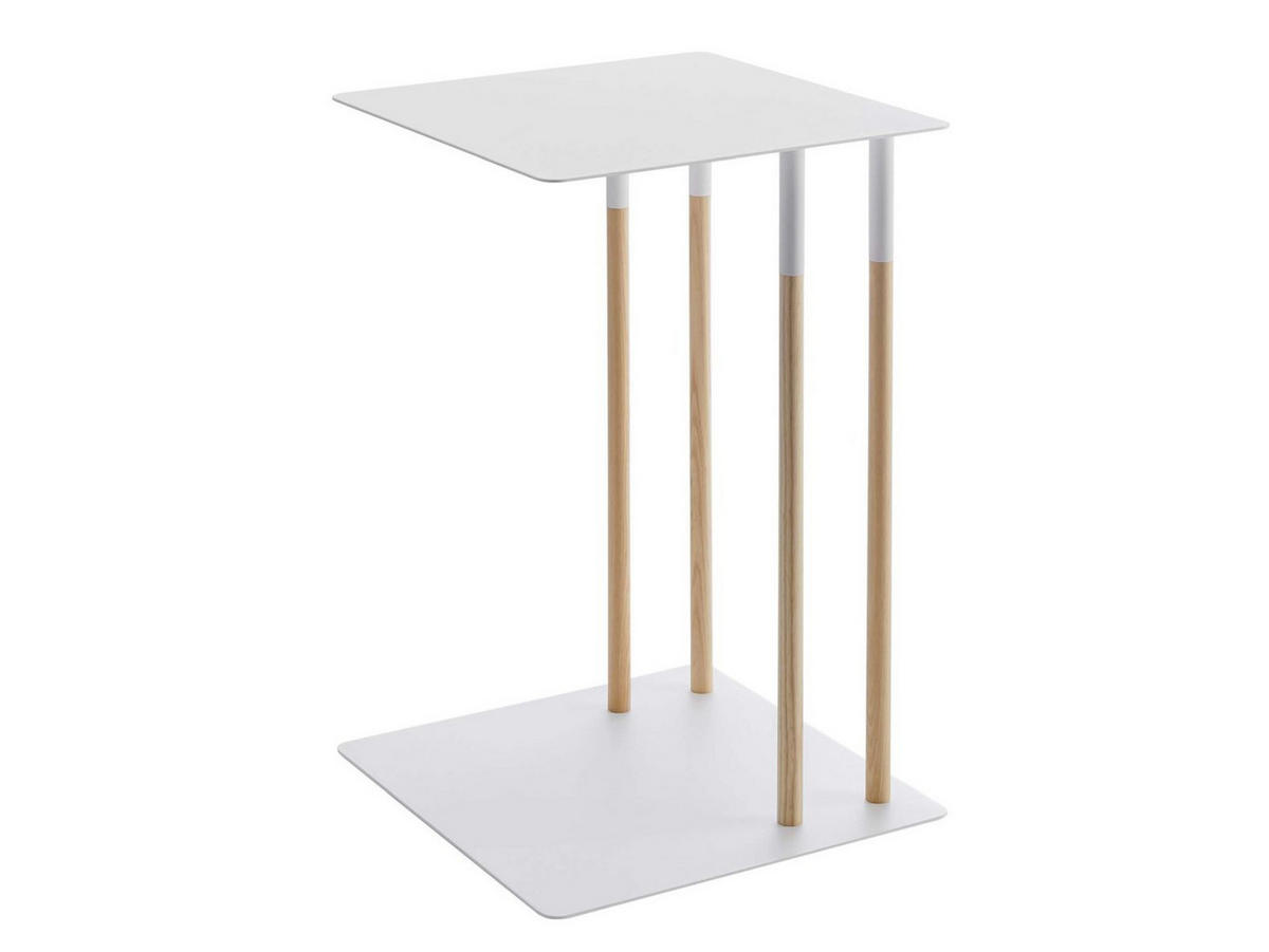 BEISTELLTISCH Plain weiß 35/55/35 cm - Weiß, Holz/Metall (35/35/55cm) - Yamazaki