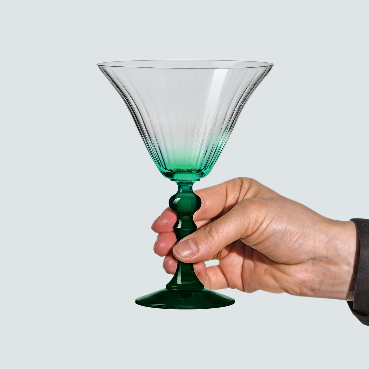 COCKTAILGLÄSER BUBBLE CELEBRATION MOMENTS MIT GRÜNEM STIEL, 2ER-SET, 170 ML - Transparent, Glas (0.17L) - Krosno Glass