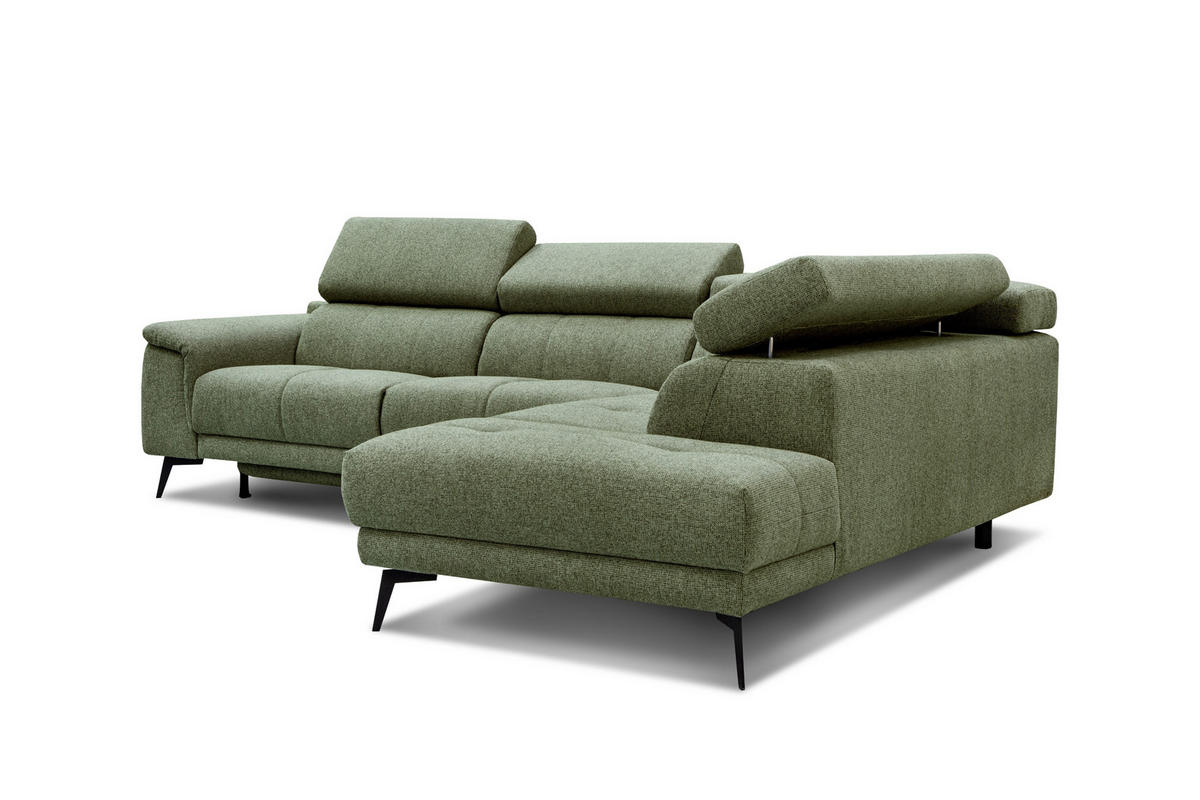 ECKSOFA FIERO 5-Sitzer mit 1 Relaxfunktion, olivgrün - Olivgrün, Holzwerkstoff/Textil (290/228cm) - Courtois Laville