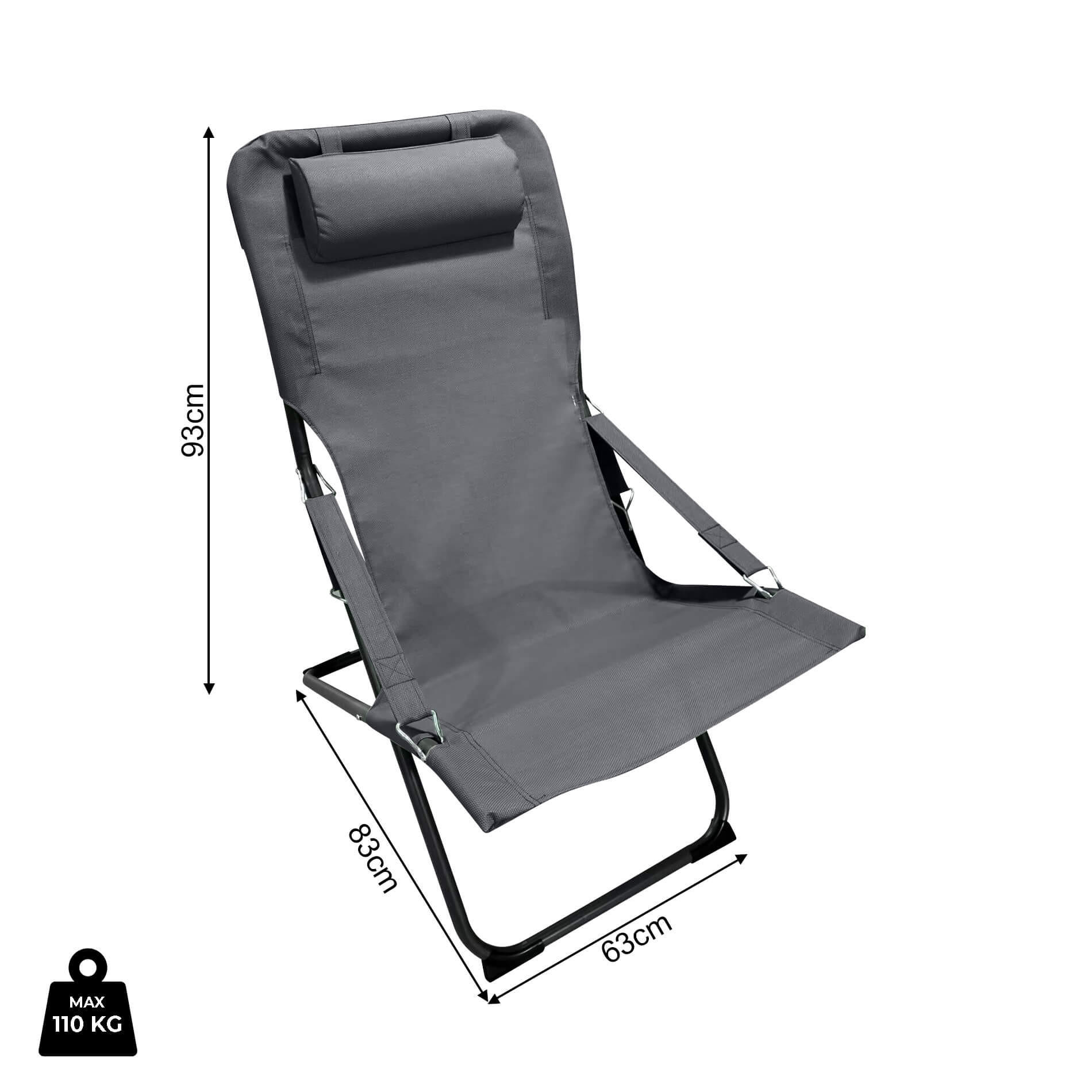 GARTEN-RELAXSESSEL Dunkelgrau 63/83/98 cm - Grau, Metall (63/88/83cm) - Mobili Rebecca