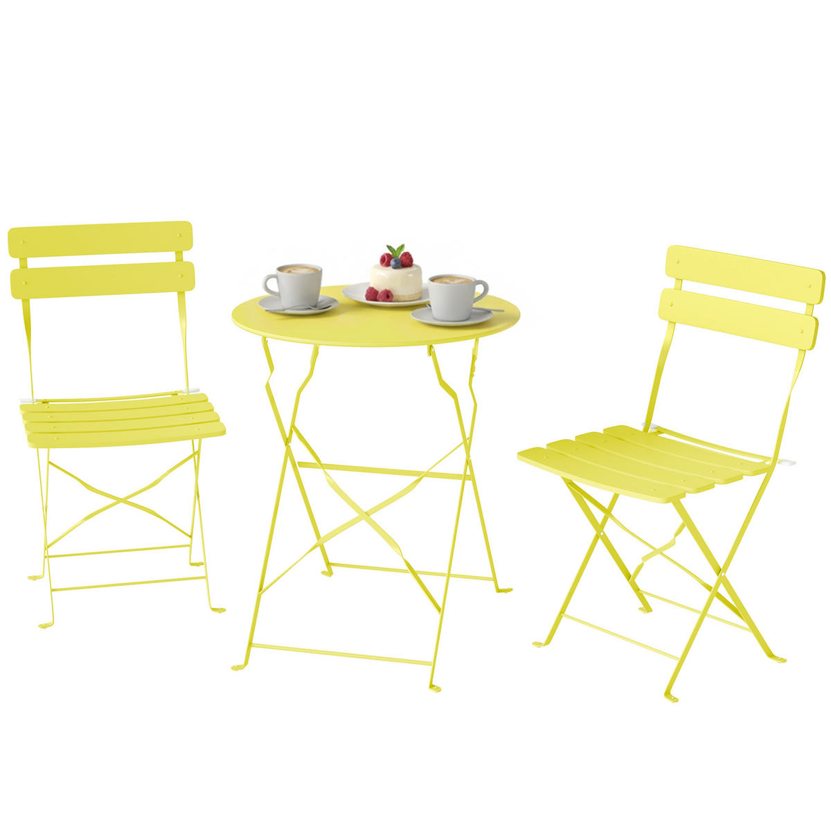 BALKONSET DE-14178 klappbar, doppelter Rostschutz Gelb - Gelb, Metall - ComfortXL