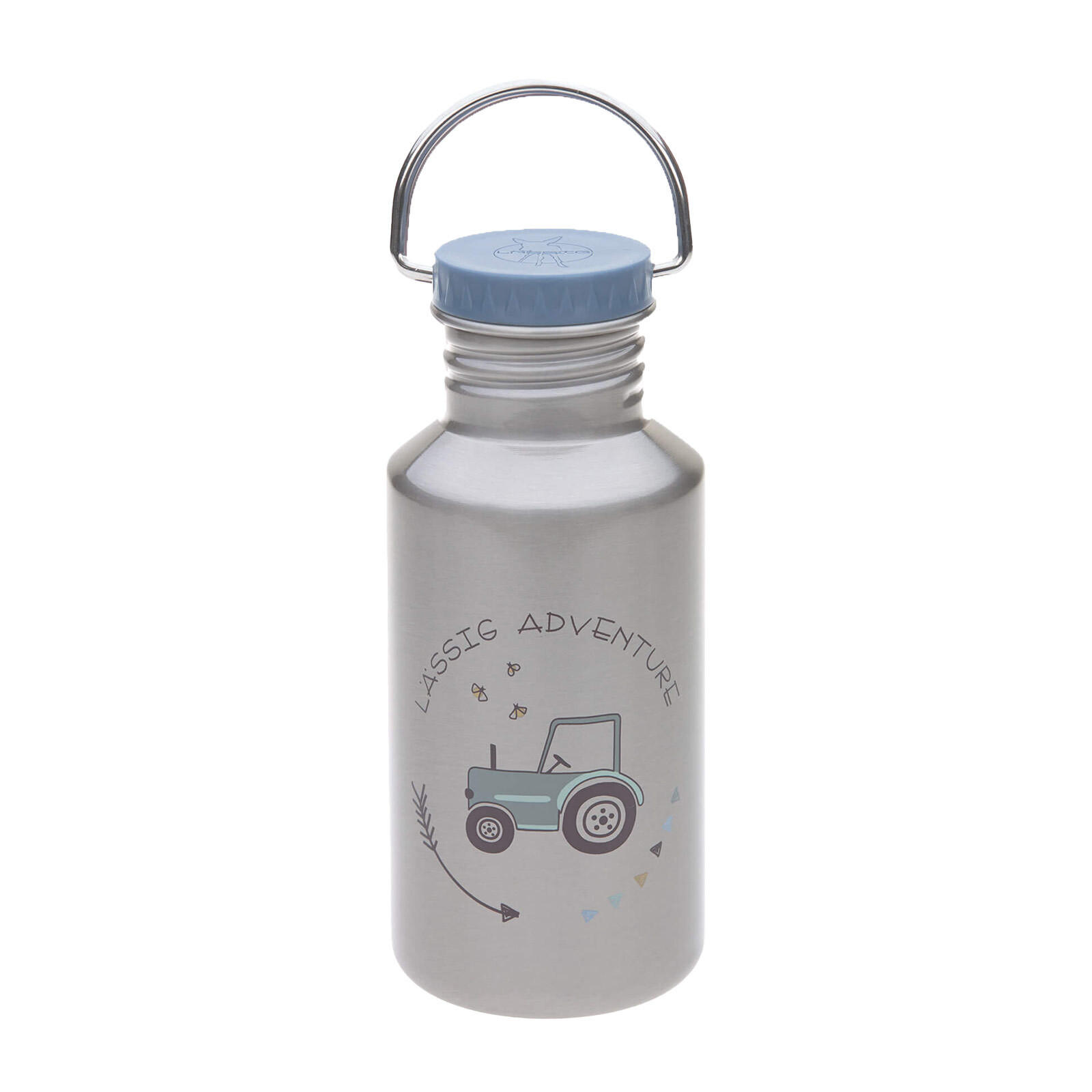EDELSTAHL TRINKFLASCHE Adventure Traktor 500 ml - Blau, Metall (0.5L) - Lässig