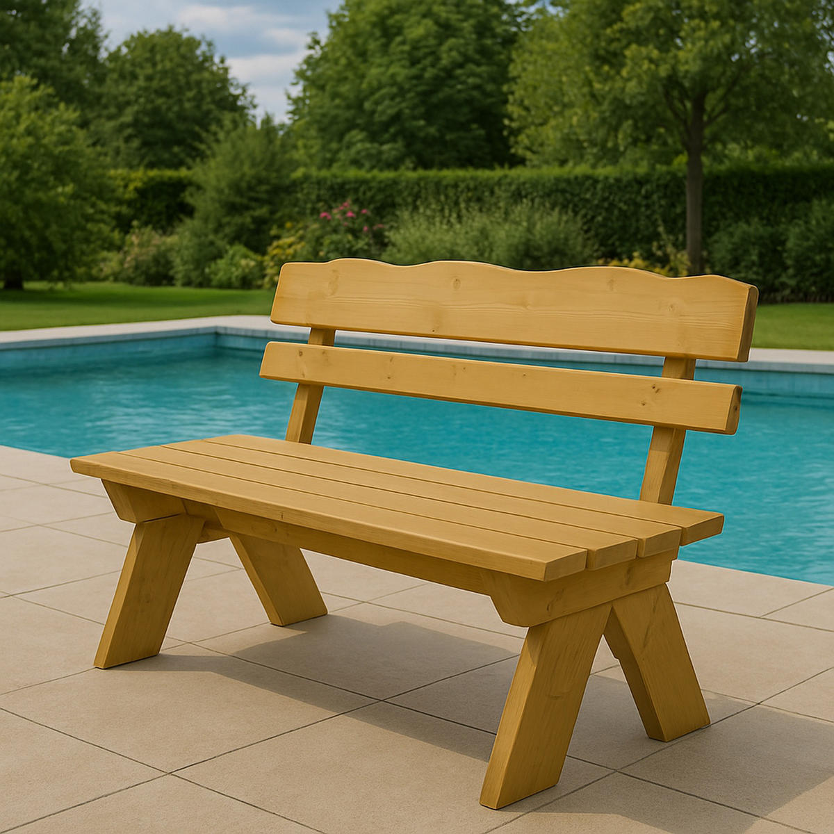 GARTENBANK Drieburg 3-Sitzer 150cm aus Kiefer massiv - Braun, Holz (150/82/60cm) - TPFGarden