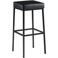 BARHOCKER Lederlook Schwarz - Schwarz, Textil/Metall (37/83/37cm) - CLP