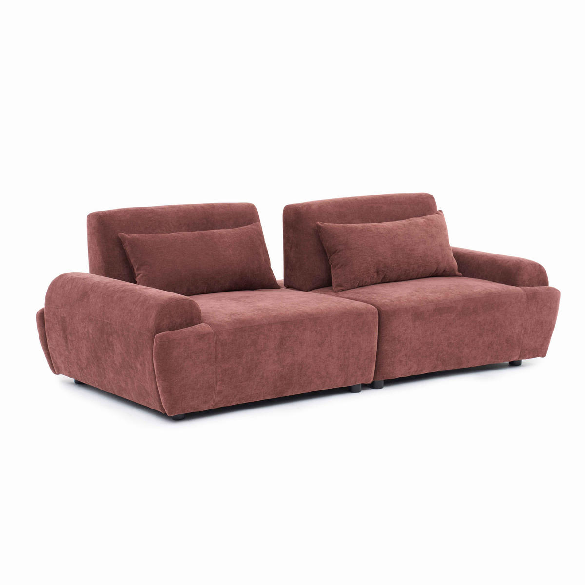 SOFA 2-Sitzer, Rot - Rot, Textil (218/82/109cm) - Oviala