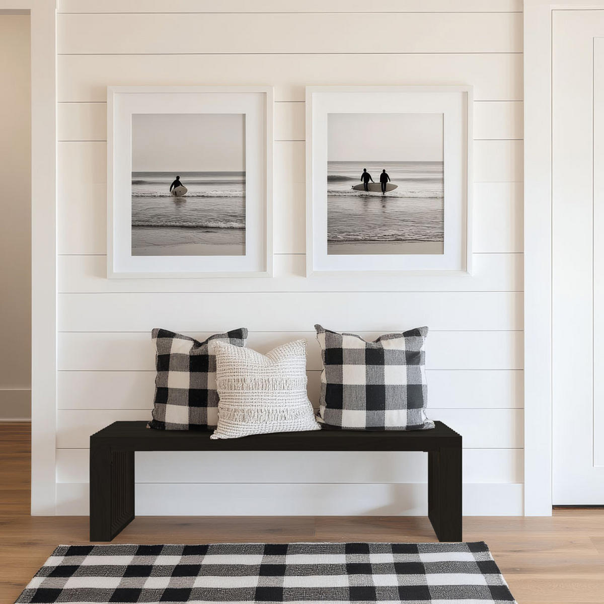 SITZBANK LORA - Schwarz, 110 cm - Schwarz, Holz (110/42/40cm) - Home Deluxe