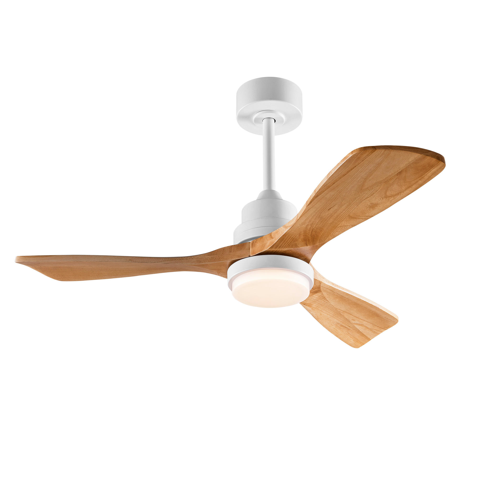 DECKENVENTILATOR DE-16241 42 Zoll mit Fernbedienung & reversibel Weiß & Holz - Naturfarben, Holz/Metall (107/107/37cm) - ComfortXL