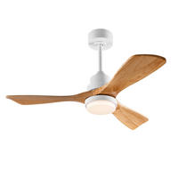 DECKENVENTILATOR DE-16241 42 Zoll mit Fernbedienung & reversibel Weiß & Holz - Naturfarben, Holz/Metall (107/107/37cm) - ComfortXL