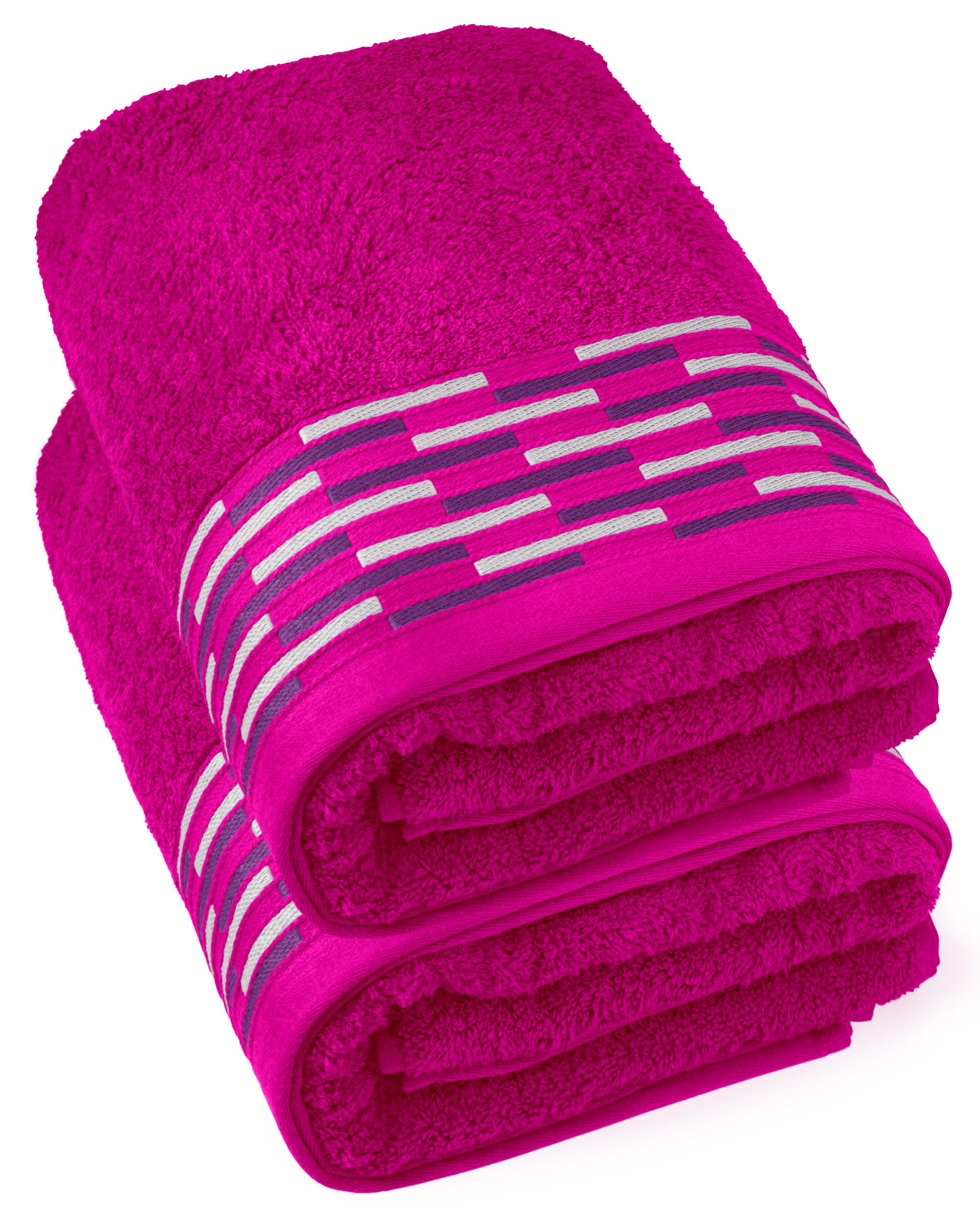 DUSCHTUCH Lugano Purpur 2er 70x140 cm - Pink, Textil (70/140cm) - Lashuma