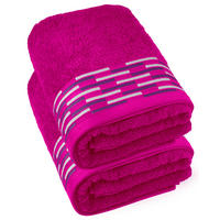 DUSCHTUCH Lugano Purpur 2er 70x140 cm - Pink, Textil (70/140cm) - Lashuma