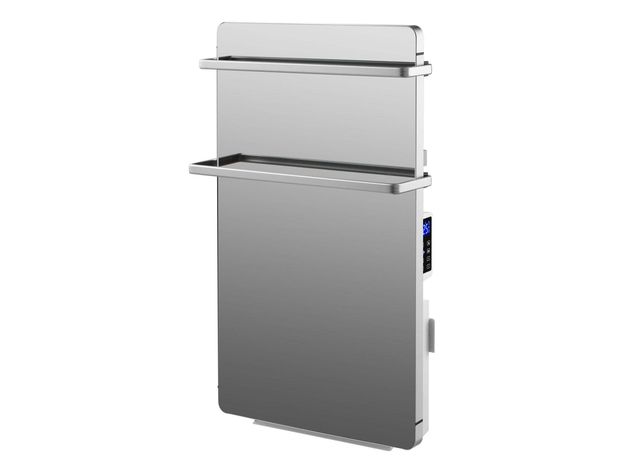 HANDTUCHTROCKNER Silber mit Elektrosystem und Wandhalterung 2000 W - Silberfarben, Metall (46/80/17cm) - Purline