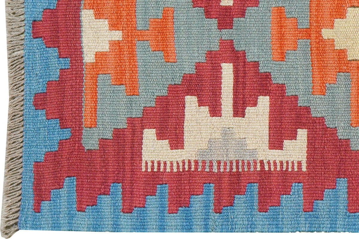 HANDWEBTEPPICH Kelim Gashgai Rot 198/58 cm Schurwolle - Rot, Textil (58/198cm) - Looma