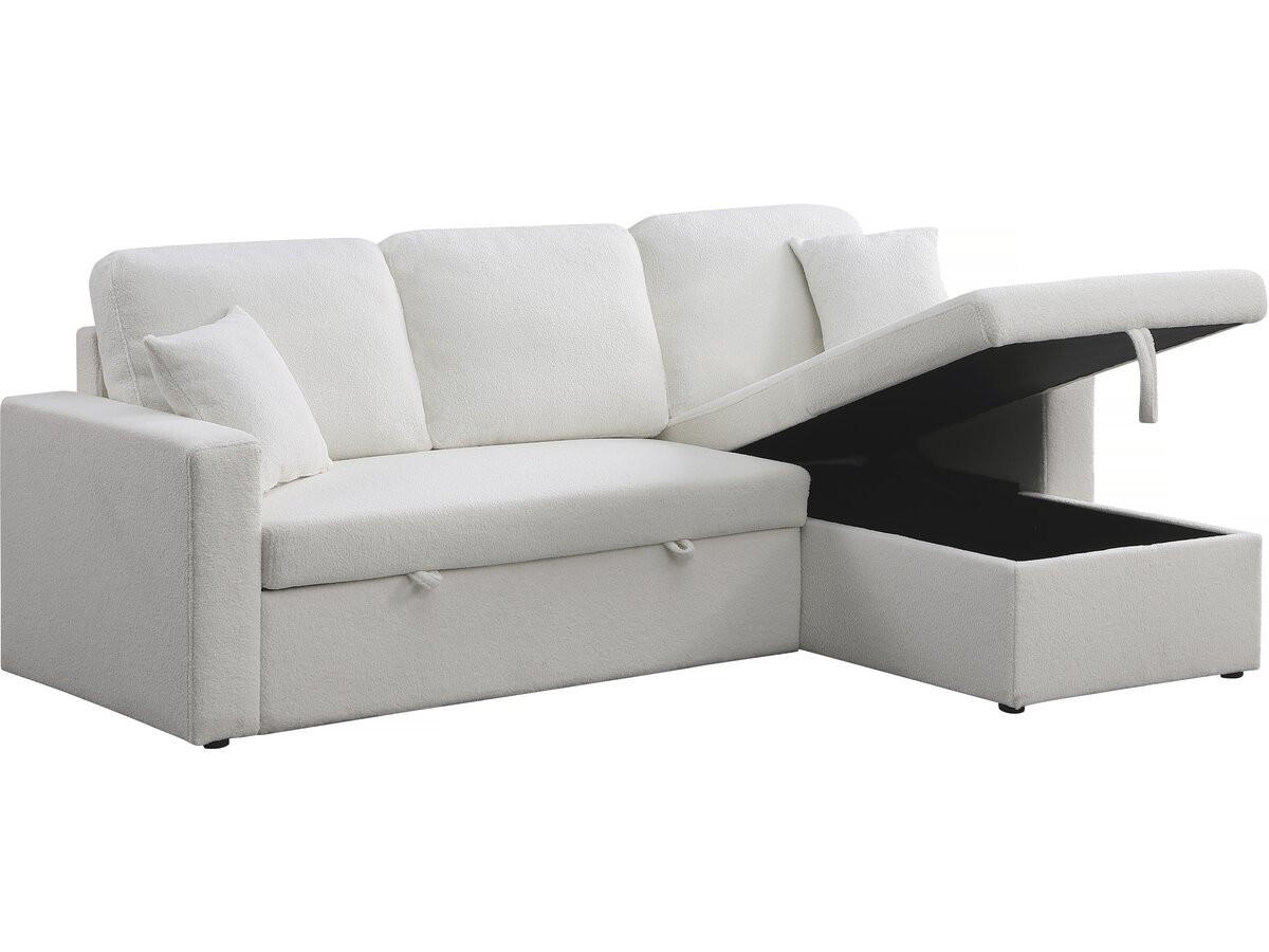 ECKSCHLAFSOFA Alain Weiß - Weiß, Textil (221/145cm) - Habitat Garten