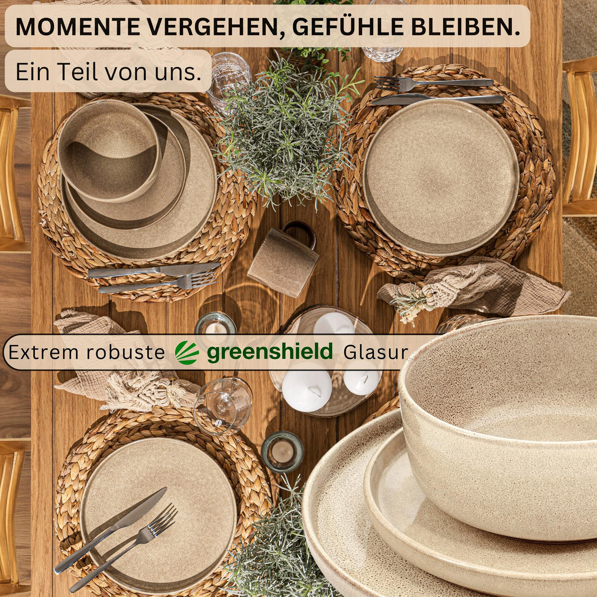 TAFELSERVICE KAIRO MOCHA - 30 teilig aus Steingut - Beige, Keramik (70/30/70cm) - Sänger