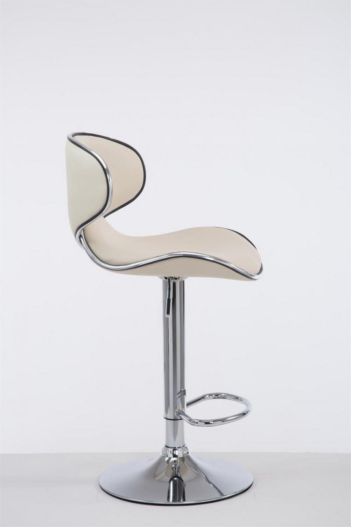 BARHOCKER Lederlook creme - Chromfarben/Creme, Textil/Metall (46/88/49cm) - CLP