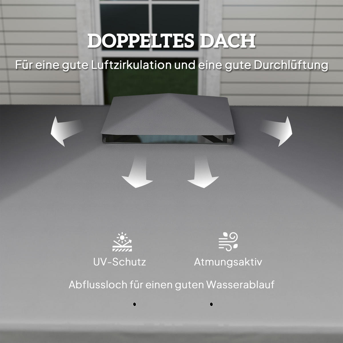 PAVILLON Metall Dunkelgrau - Dunkelgrau, Metall (296/265/296cm) - Outsunny