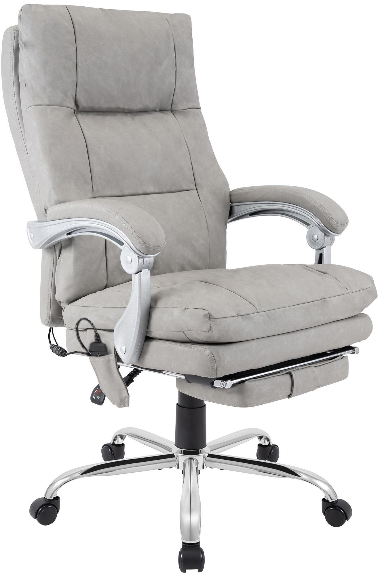 CHEFSESSEL Lederlook Grau - Chromfarben/Grau, Textil/Metall (64/112/67cm) - CLP