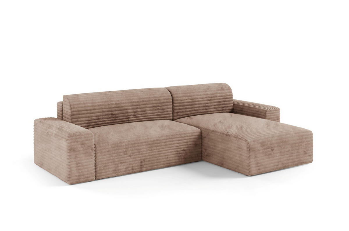 ECKSOFA mit Schlaffunktion Beige - Beige/Schwarz, Holz/Holzwerkstoff (300/185cm) - Furnisell