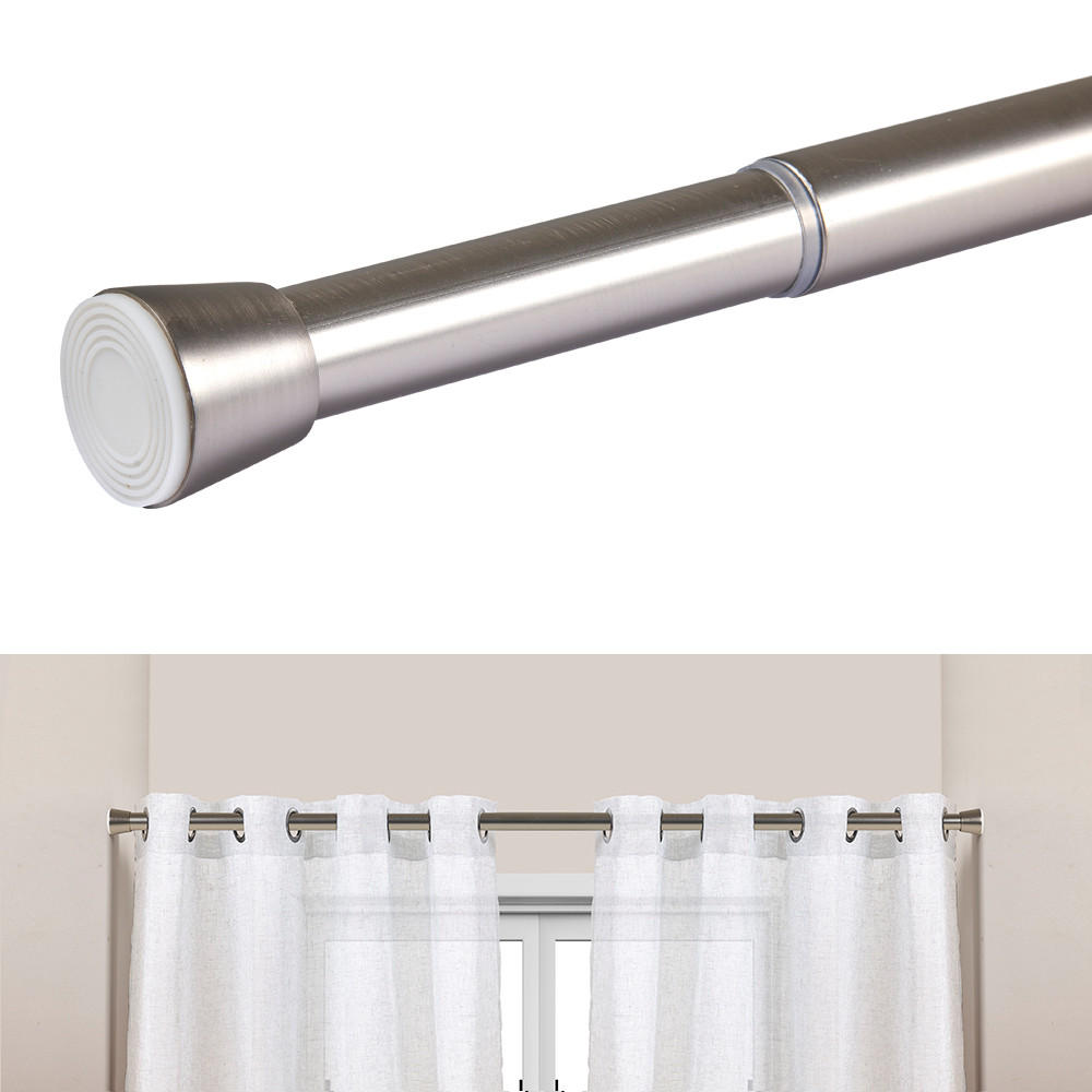 TELESKOP-VORHANGSTANGE mit Spannbefestigung Ø28 mm – Silber (50–80 cm) - Grau, Metall (2.8/80cm) - STORESDECO