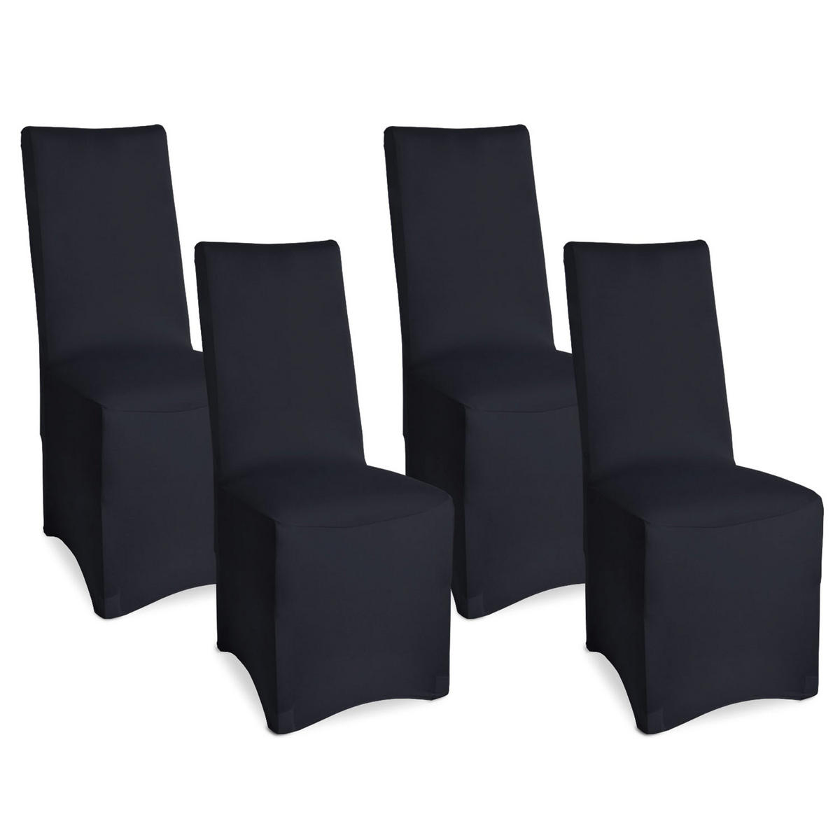 STUHLHUSSE Leona Stretch Bankett 95x45cm Schwarz (4tlg) - Schwarz, Textil (45/95cm) - Beautissu 
