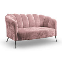 SOFA Adria 2-Sitzer 155x78x83 mit Metallfüßen - Dunkelrosa/Schwarz, Holz/Textil (155/78/83cm) - Ravio