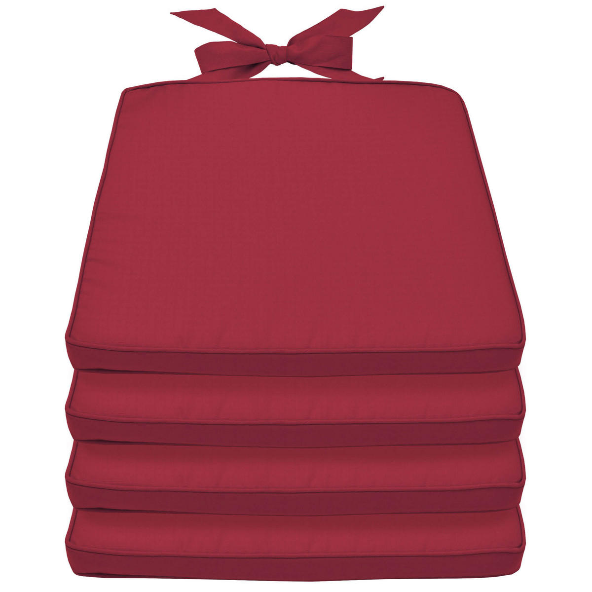 STUHLKISSEN Pia 45/40/5 cm Rot 4tlg - Rot, Textil (40/45cm) - Beautissu 