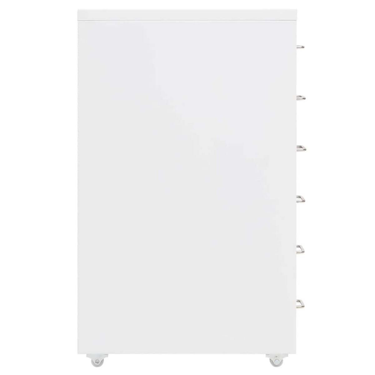 AKTENSCHRANK Mit Rollen Weiss 28/41/69 Cm Metall - Weiß, Metall (41/69/28cm) - vidaXL