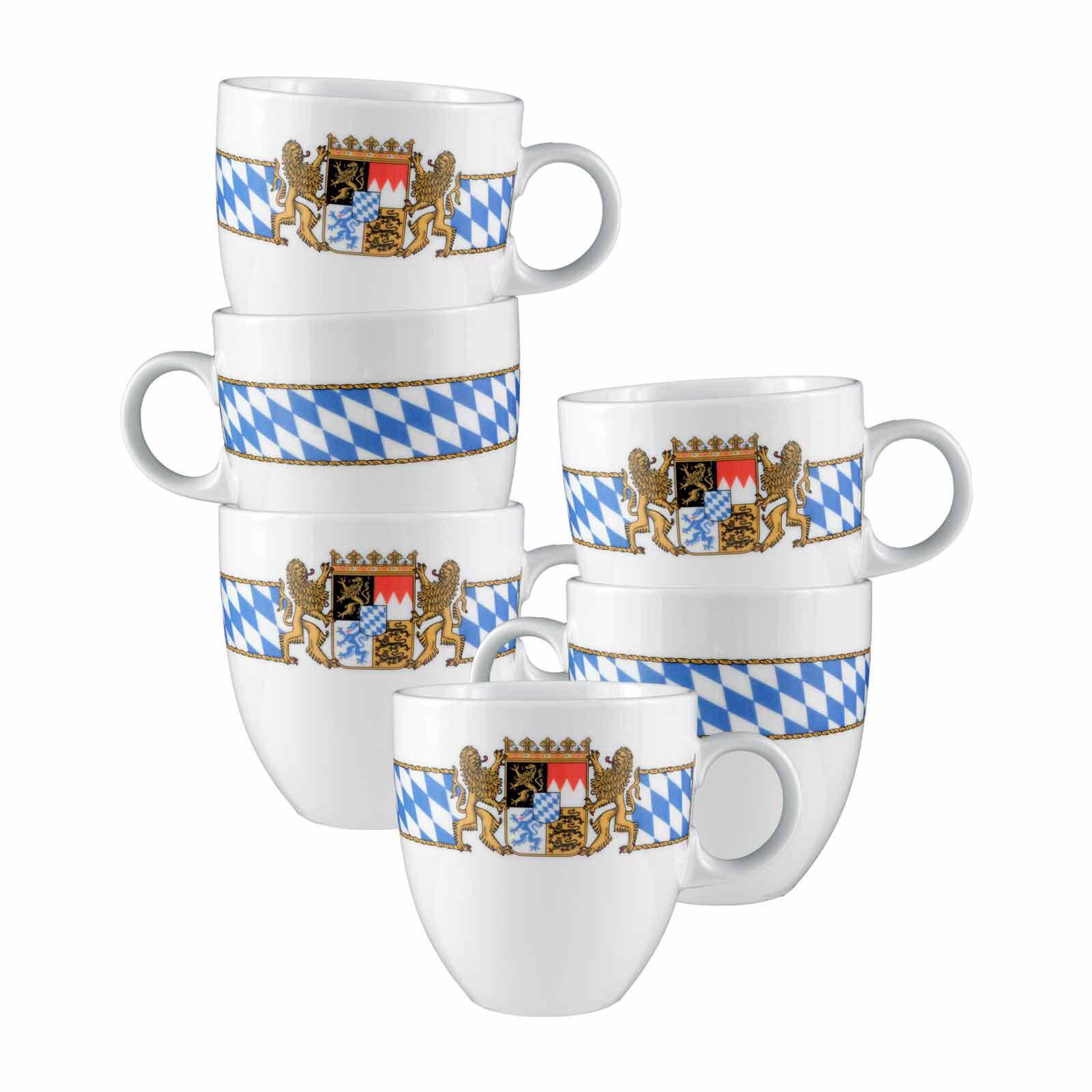 BECHER Compact Bayern bunt 0,5 l 6er Set - Multicolor, Keramik (0.5L) - Seltmann Weiden