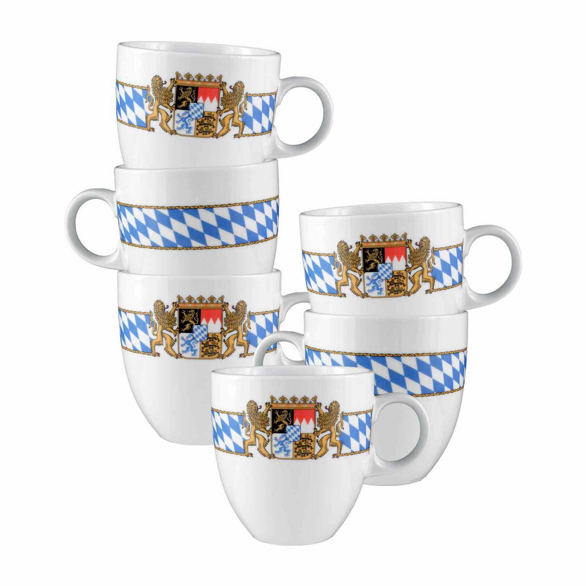 BECHER Compact Bayern bunt 0,5 l 6er Set - Multicolor, Keramik (0.5L) - Seltmann Weiden