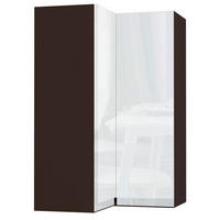 ECKHÄNGESCHRANK Avellino W14/60 Lava / Weiß Acryl Hochglanz 60 / 60 / 96cm - Dunkelgrau/Weiß Hochglanz, Holz/Holzwerkstoff (60/96/60cm) - Feldmann-Wohnen
