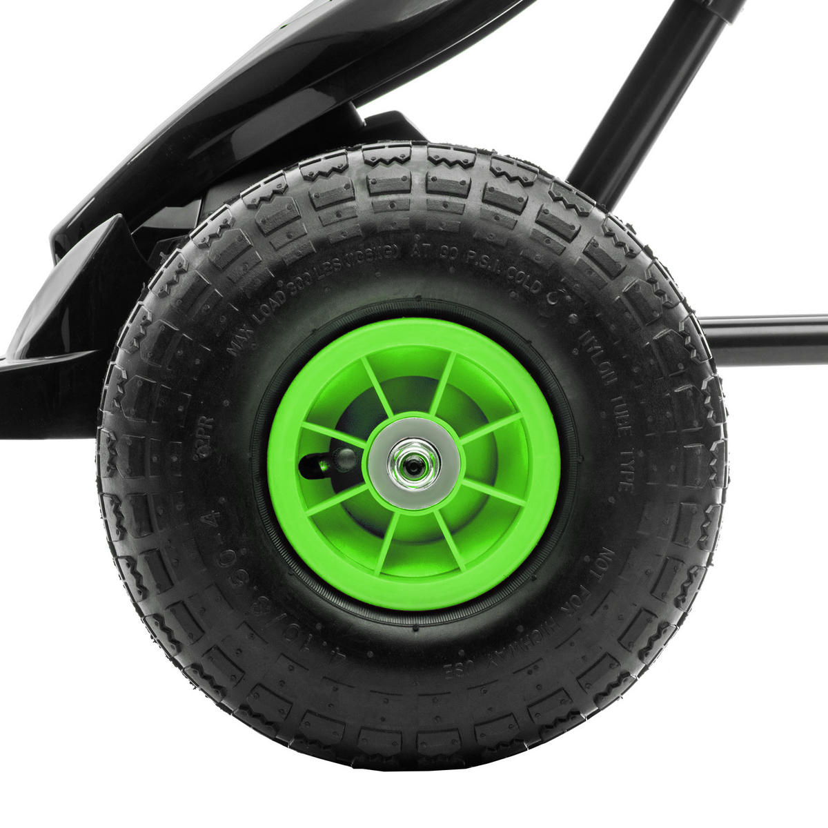 KINDER-GOKART DE-06115 mit Pedalen und verstellbarem Sitz Grün/Schwarz - Schwarz/Grün, Kunststoff/Metall (121/58/61cm) - ComfortXL